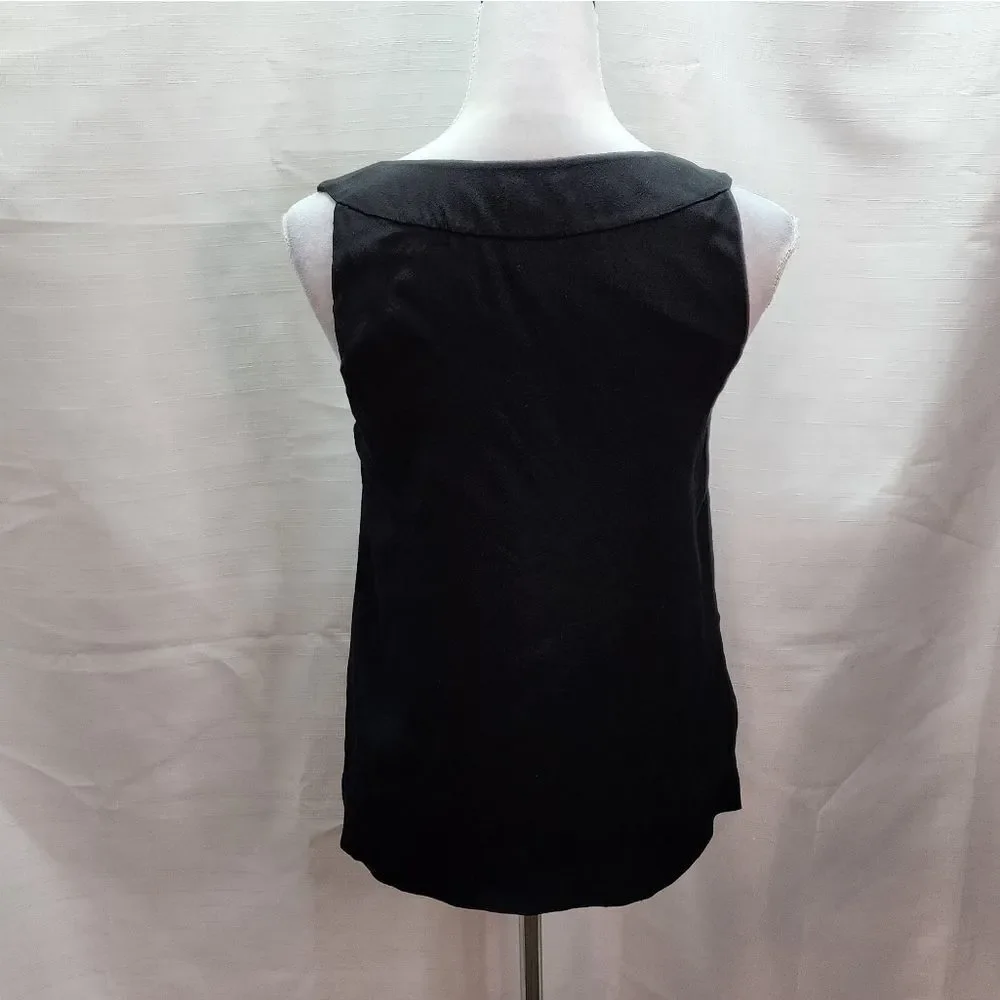 Kate Spade Live Colorfully Black Bow Sleeveless Top Size Small